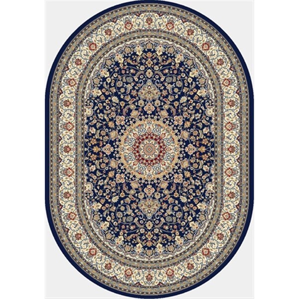 Dynamic Rugs Ancient Garden 6 ft. 7 in. x 9 ft. 6 in. Oval 57119-3434 Rug - Blue/Ivory ANOV71057119343 - main